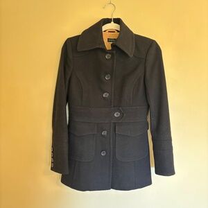 J. Crew Jet Black 100% Wool Coat, 2